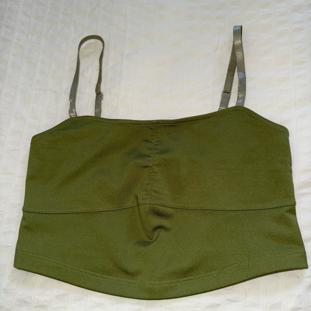 Mika Yoga Wear Green Ruched Bra Intimates